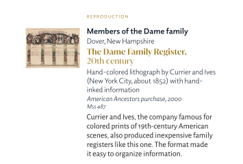 The Dame Family Register